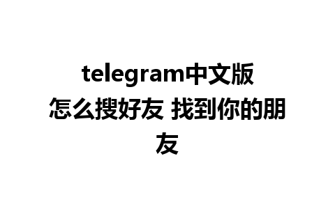 telegram中文版怎么搜好友 找到你的朋友